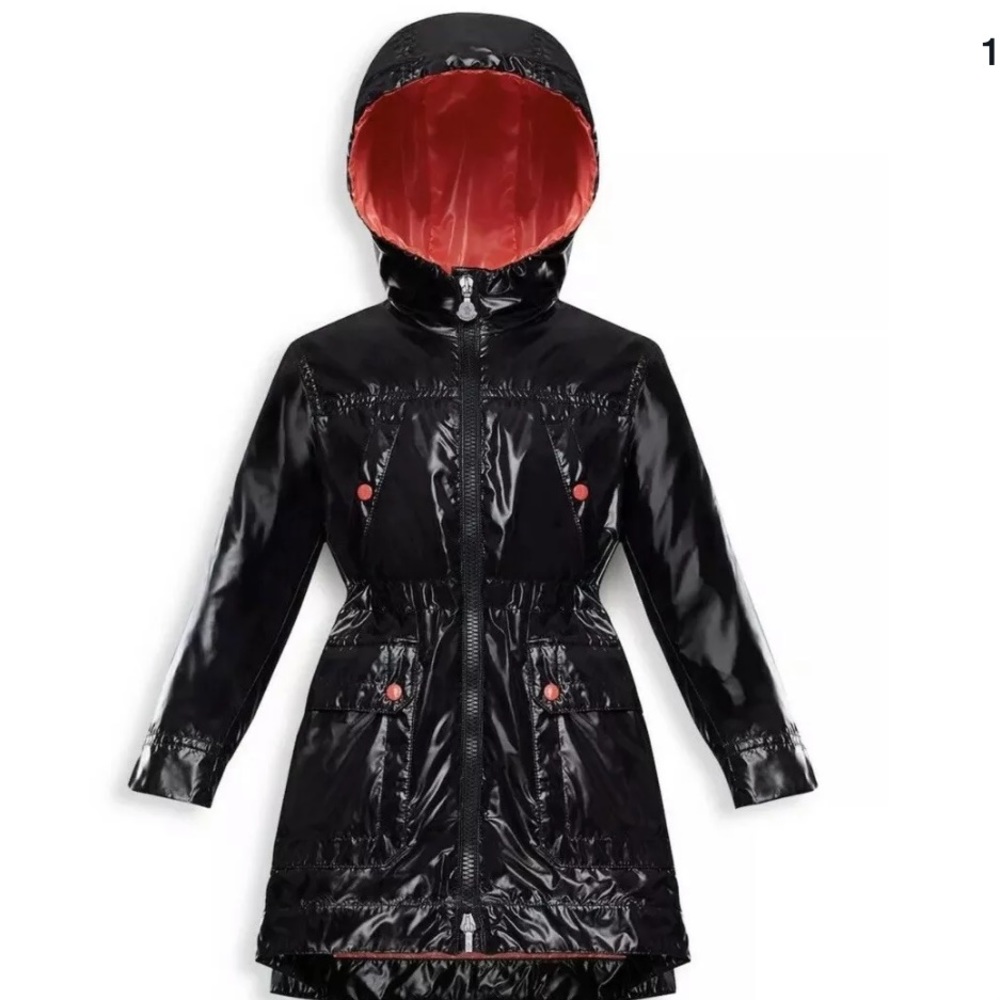 MONCLER Black Raincoat - Girls 14 / Womens 0 / 1